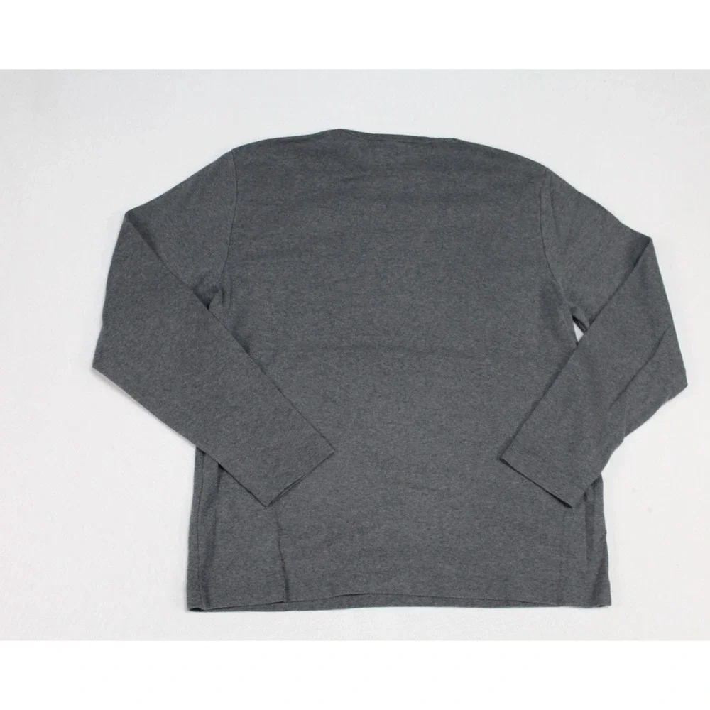 Banana Republic Sweater Mens Large Gray Excellent V-Neck Pullover Long Sleeve